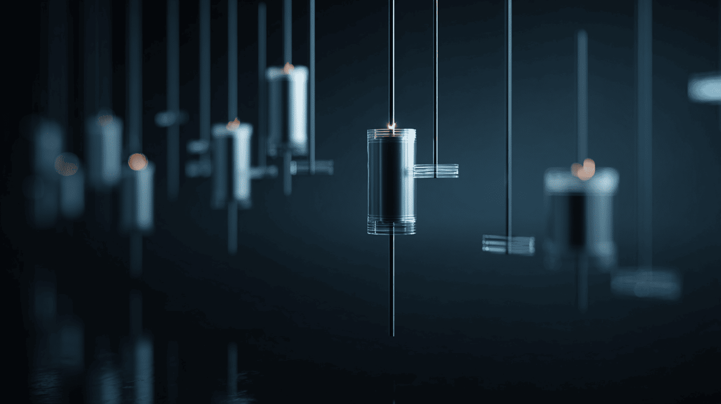 Pin bar candlestick pattern with long wick and small body illustrating price rejection on a dark trading background